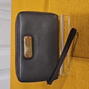 COPY - Marc Jacobs Gray Wallet Wristlet With Gold-toned Metal Workwear Nameplate